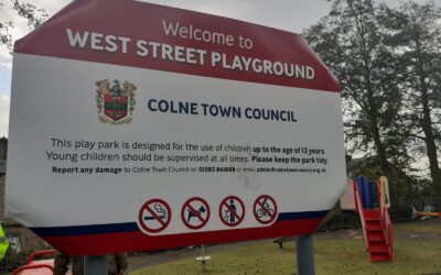 Damage to Colne’s recently upgraded West Street Play area.